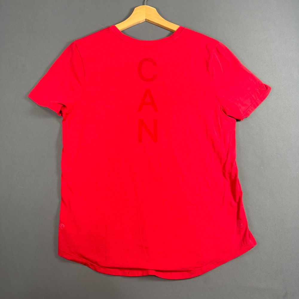 Lululemon Team Canada Olympic Pima Cotton T-Shirt Women's Size 8 Red CAN Logo